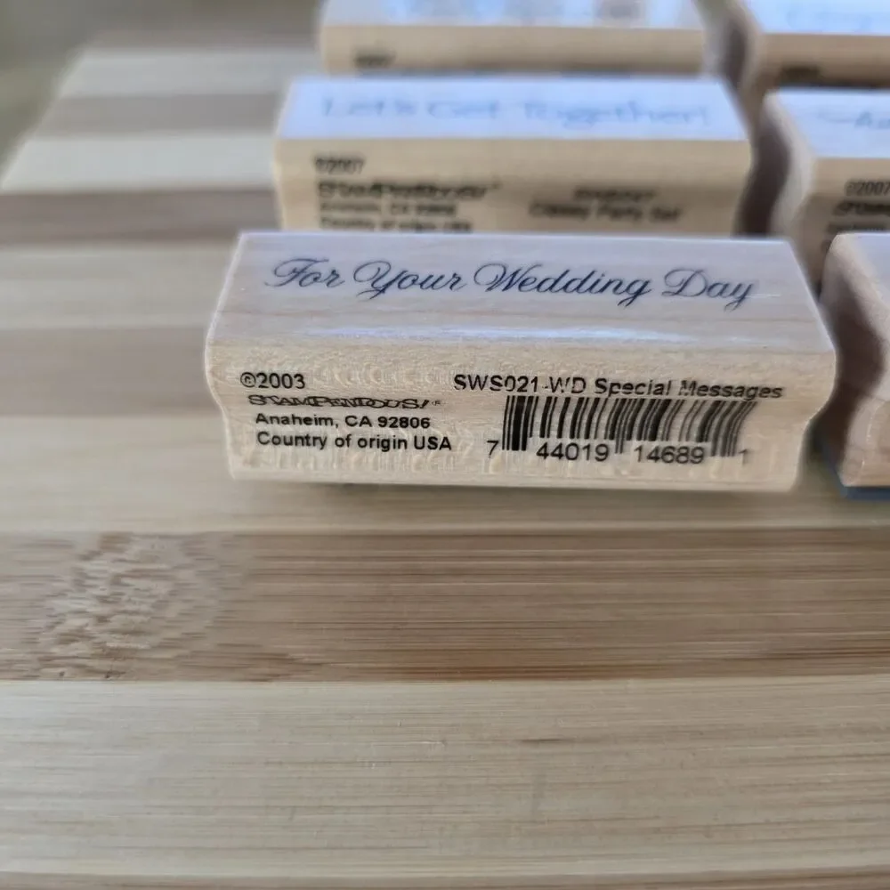 STAMPENDOUS! Sentiment Phrase Word Special Message Wooden Rubber Stamps LOT of 9